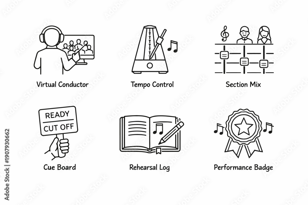 Fototapeta premium Virtual conductor: enhancing digital music performance with tools and metrics