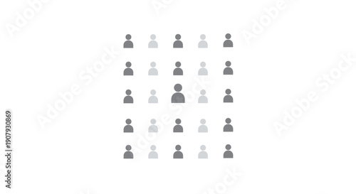 Vector grayscale people icons, diverse crowd, silhouettes, for illustration, presentation, or website, Isolated on transparent background, png
