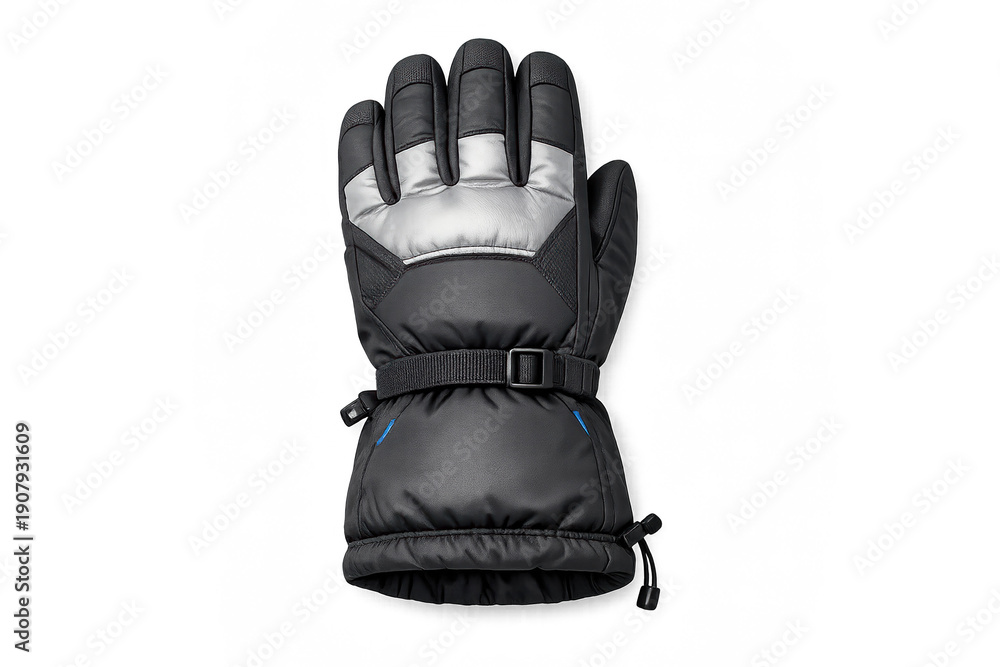 Naklejka premium Detailed ski glove on gradient background with secure strap and modern design
