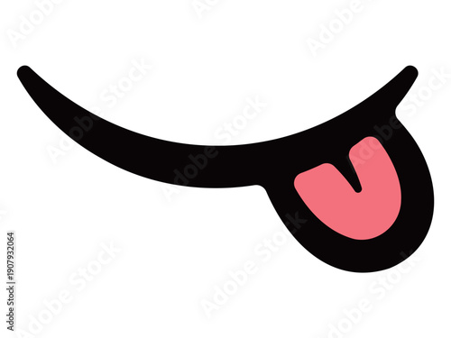 ぺろっと舌を出した茶目っ気たっぷりな笑顔の口元ベクターイラスト