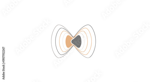 Vector sound wave logo, abstract audio frequency symbol, sonic effect icon, for music or podcast branding, Isolated on transparent background, png