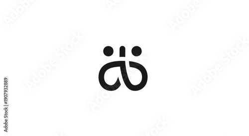 Simple black logo design element on white background.