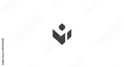 Minimalist 3D Arrow Logo Design Element.