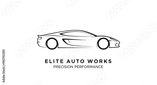Luxury Sports Car Line Art Logo.