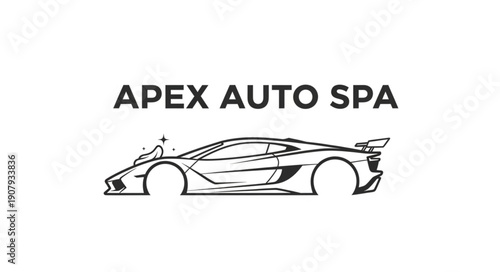 Luxury Sports Car Line Drawing.