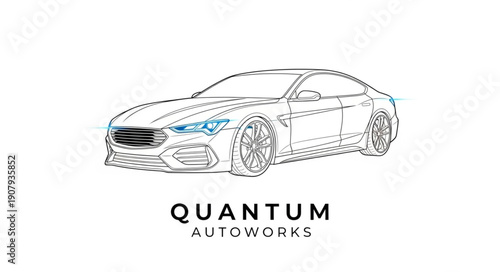 Modern Car Sketch Design Automotive Concept Art.