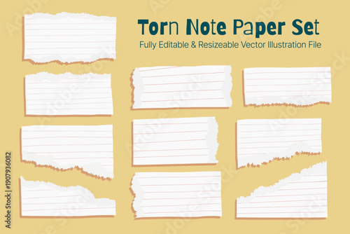 Wallpaper Mural Minimalist Vector Art of Torn Note Paper Texture with Creases and Frayed Edges for Decorative Backgrounds Torontodigital.ca