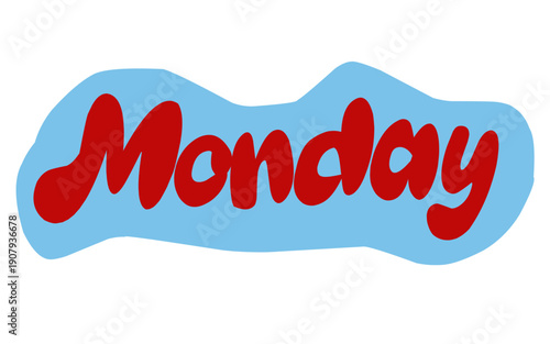 Monday in Bold Hand Lettering Style for Weekly Planner