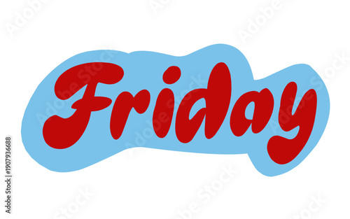 Friday in Bold Hand Lettering Style for Weekly Planner