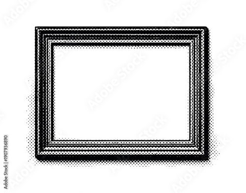 A perfectly empty picture frame with no image inside, slightly cropped by the edges of the composition, rendered as a