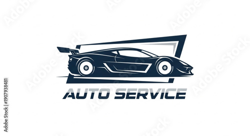 Modern Sports Car Logo Design for Auto Service Business.