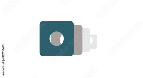 Teal metallic USB flash drive or USB stick, vector icon, for website or presentation, isolated on transparent background, png