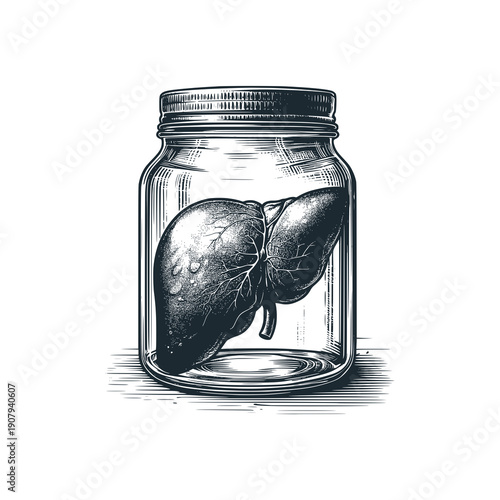 Jar containing liver