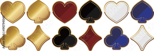 高級感のあるスートのフレーム12種セット　ゴールド