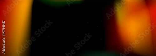 Light film leak blur frame. Red orange flare effect with camera lens photo gradient burn and movie black photograph. Old overlay color filter texture background with scratches noise retro bg.