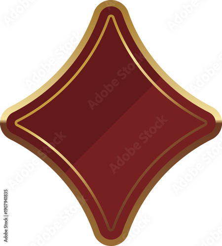 高級感のあるダイヤのフレーム　レッド＆ゴールド