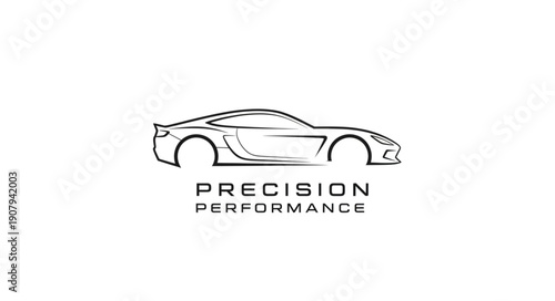 Modern Sports Car Silhouette Precision Performance Logo.