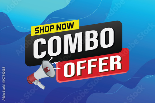 combo offer sale word mega phone concept vector illustration and 3d style, landing page, template, ui, web, mobile app, poster, banner, flyer, background, gift card, coupon, label, wallpaper


