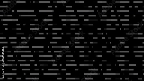 Gray horizontal dashed lines on a black background pattern suitable for graphic design projects, website backgrounds, and print materials. Bold and modern design.