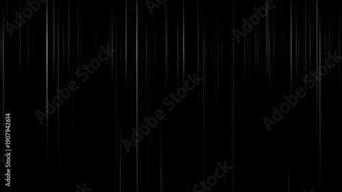 Abstract digital artwork featuring vertical lines of light against black background. Suitable for technology, science, and futuristic design projects.