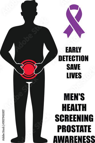 men's health screening prostate cancer awareness illustration