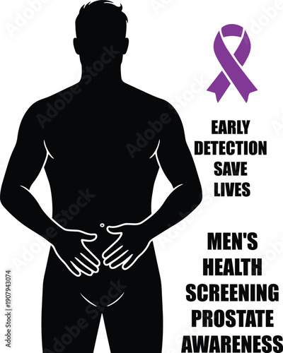 men's health screening prostate cancer awareness illustration