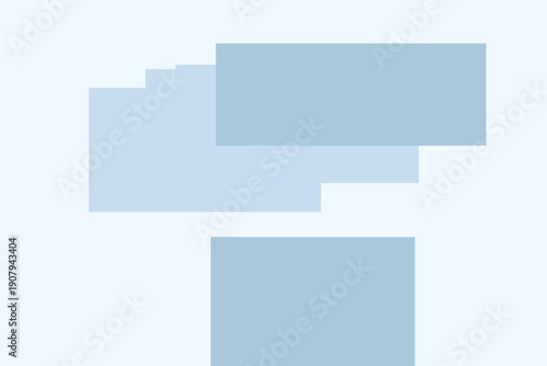Abstract geometric composition featuring overlapping rectangular shapes in serene blue tones, creating a modern and minimalist background suitable for contemporary design projects