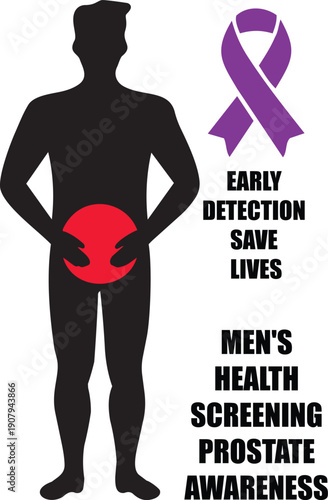 men's health screening prostate cancer awareness illustration