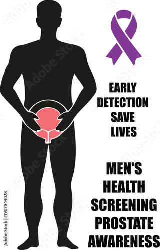 men's health screening prostate cancer awareness illustration