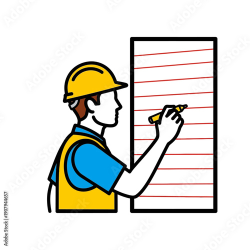 Project supervisor writing schedule updates on large whiteboard planner