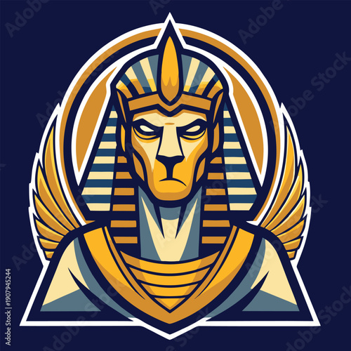 logo design vector icon mascot illustration character guardian sphinx