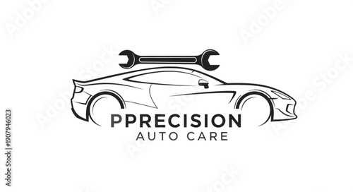 Precision Auto Care Car Logo Design.