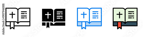Bible icon set multiple style collection