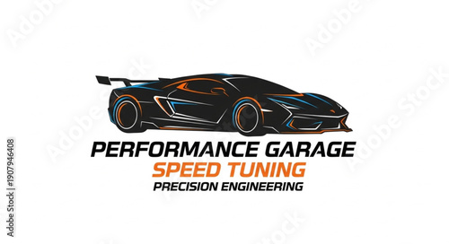Performance Garage Speed Tuning Precision Engineering Car Logo.