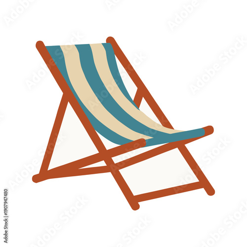 beach chair isolated color vector icon