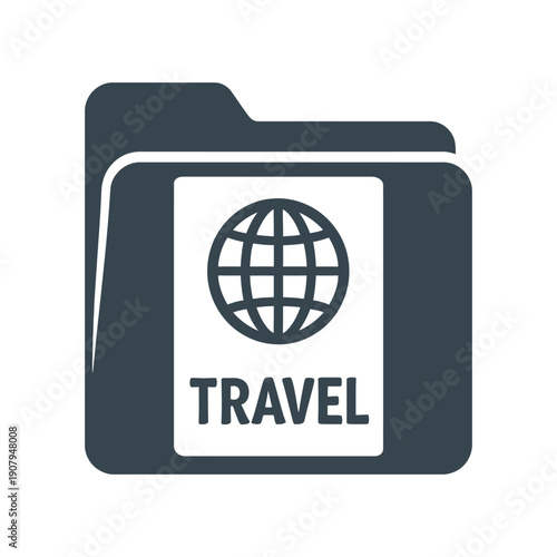 Travel folder vector icon