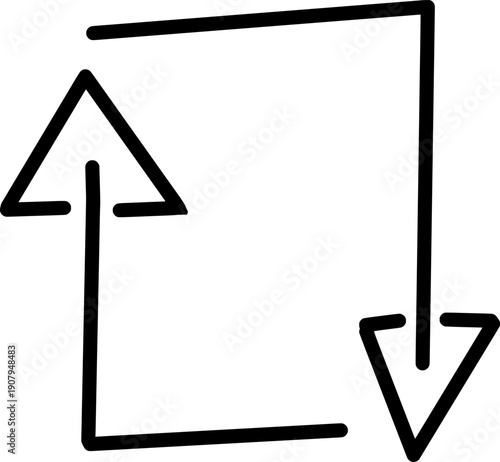 Social Media Repost Icon with Arrows for Content Sharing and Digital Interaction. Minimalist Repost and Reshare Symbol Vector Illustration for Mobile App Interface. Outline Repost Button 