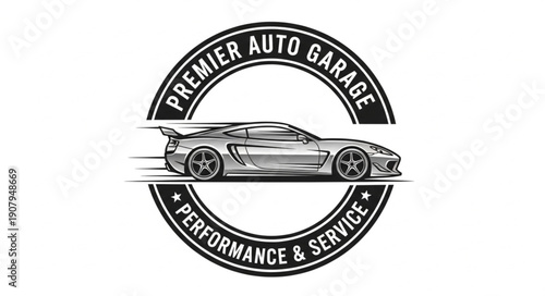 Premier Auto Garage Performance Service Emblem.