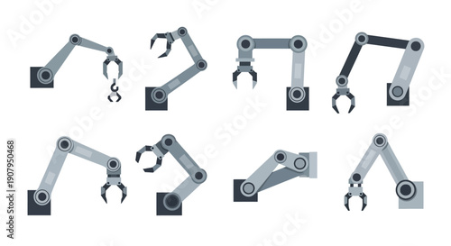 Collection of Robotic Arms and Mechanical Grippers with Various Designs and Configurations