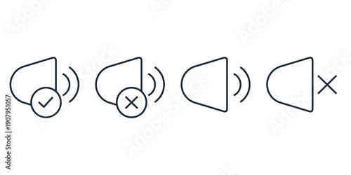 Speaker volume.Sound button. Vector linear icon illustration isolated on white background.