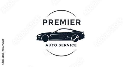 Premier Auto Service Logo Design.
