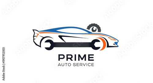 Prime Auto Service Car Logo.