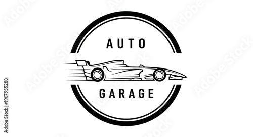 Racing Car Garage Logo Design.