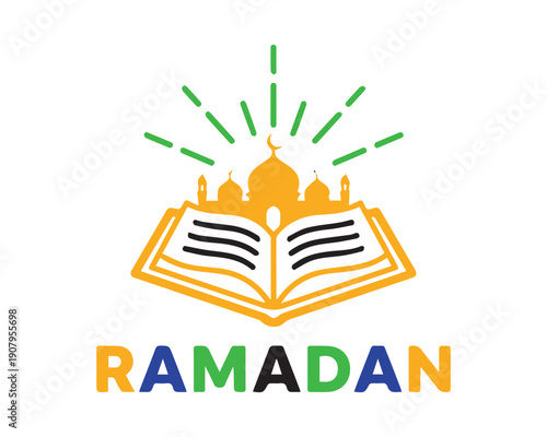 Ramadan logo with mosque and book