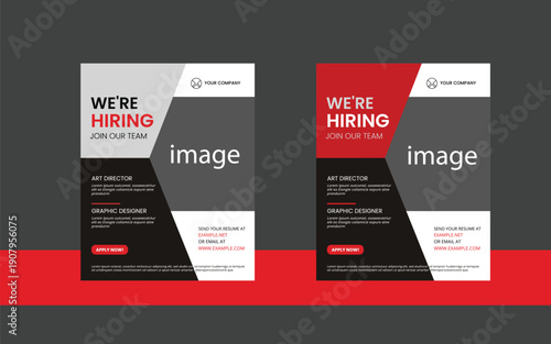 * We are hiring job vacancy social media post or social media square banner design template, we are hiring job vacancy square web banner design vector
