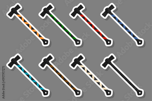 big kit steel axes with wooden handle