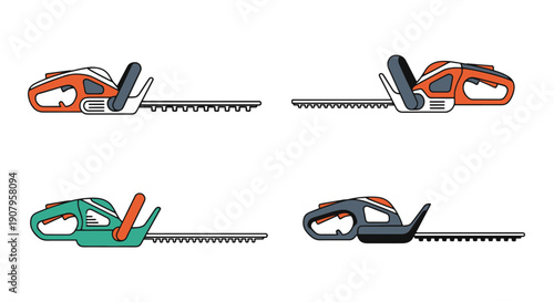 Hedge Trimmer Line creative color filled design