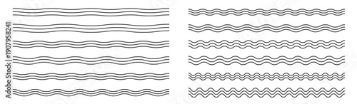 Wave lines. Wave thin line background. Vector  wave horizontal underline. Vector illustration