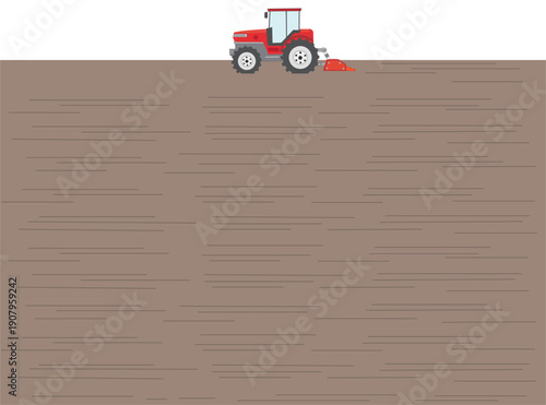 水田で農作業をしているイラスト素材。