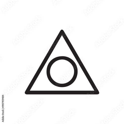 Tablou pe pânză Minimalist Geometric Symbol of a Circle Inside a Triangle Line Art
